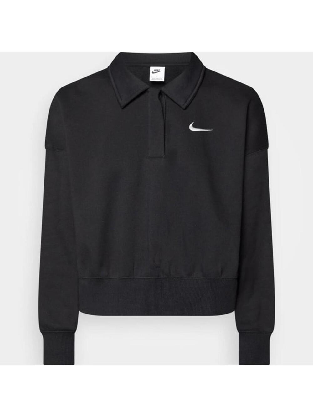 New Nike Phoenix Fleece three quarter Sleeve Crop Polo Sweatshirt - Womens XS